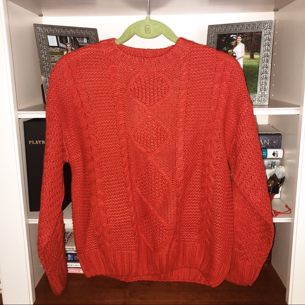 [Forever 21] Red cable knit sweater